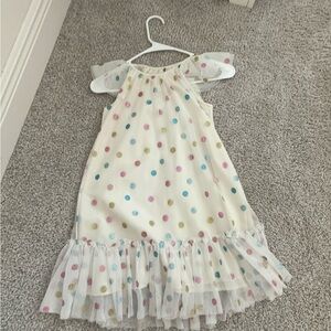 H&M White Dress with colorful Polka Dots